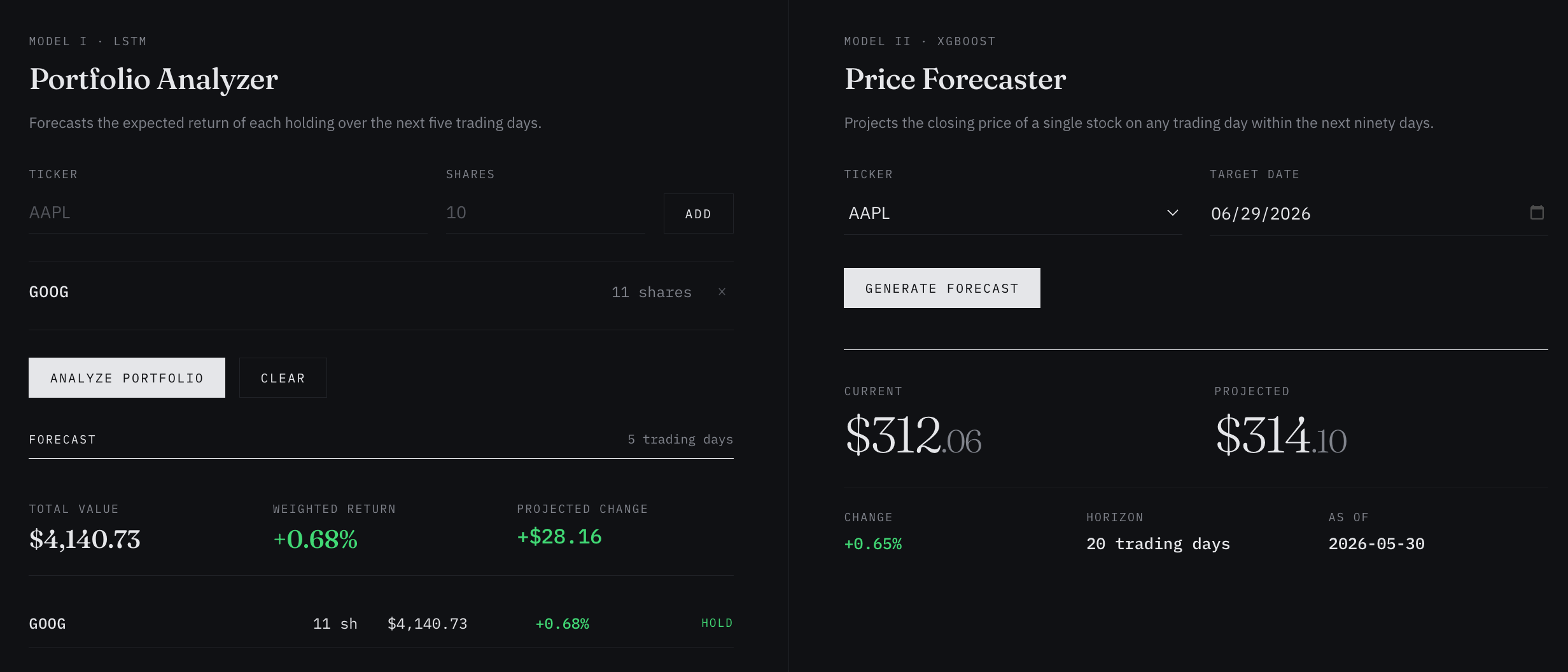 Portfolio Predictor preview